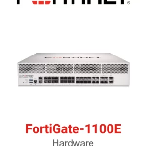 Fortinet FortiGate 1100E Firewall 2x 40GE QSFP+ slots , 4x 25GE SFP28 slots, 4x 10GE SFP+ slots, 8x GE SFP slots, 18x GE RJ45 ports (including 16x ports, 2x management/HA ports) SPU NP6 and CP9 hardware accelerated, and 2 AC power supplies