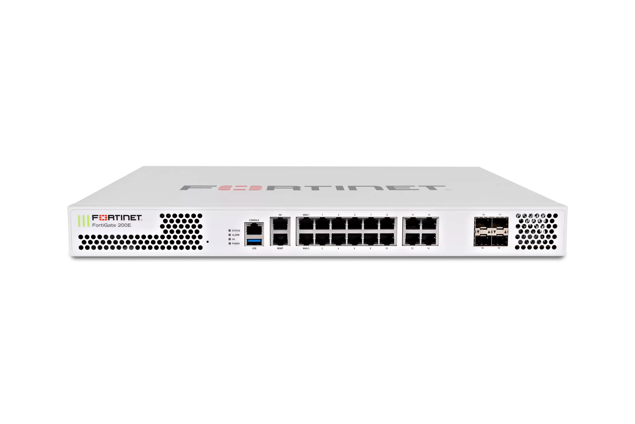 Fortinet FortiGate 200E Firewall 18 x GE RJ45 (including 2 x WAN ports, 1 x MGMT port, 1 X HA port, 14 x switch ports), 4 x GE SFP slots. SPU NP6Lite and CP9 hardware accelerated. - Image 2