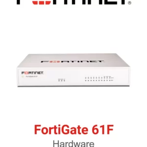 Fortinet FortiGate 61F Firewall 10 x GE RJ45 ports (including 2 x WAN Ports, 1 x DMZ Port, 7 x Internal Ports), 128GB SSD onboard storage.