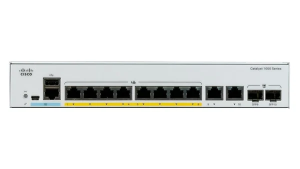 Cisco Catalyst C1000-8P-2G-L, Gerido, L2, Gigabit Ethernet (10/100/1000), Full duplex, Power over Ethernet (PoE)
