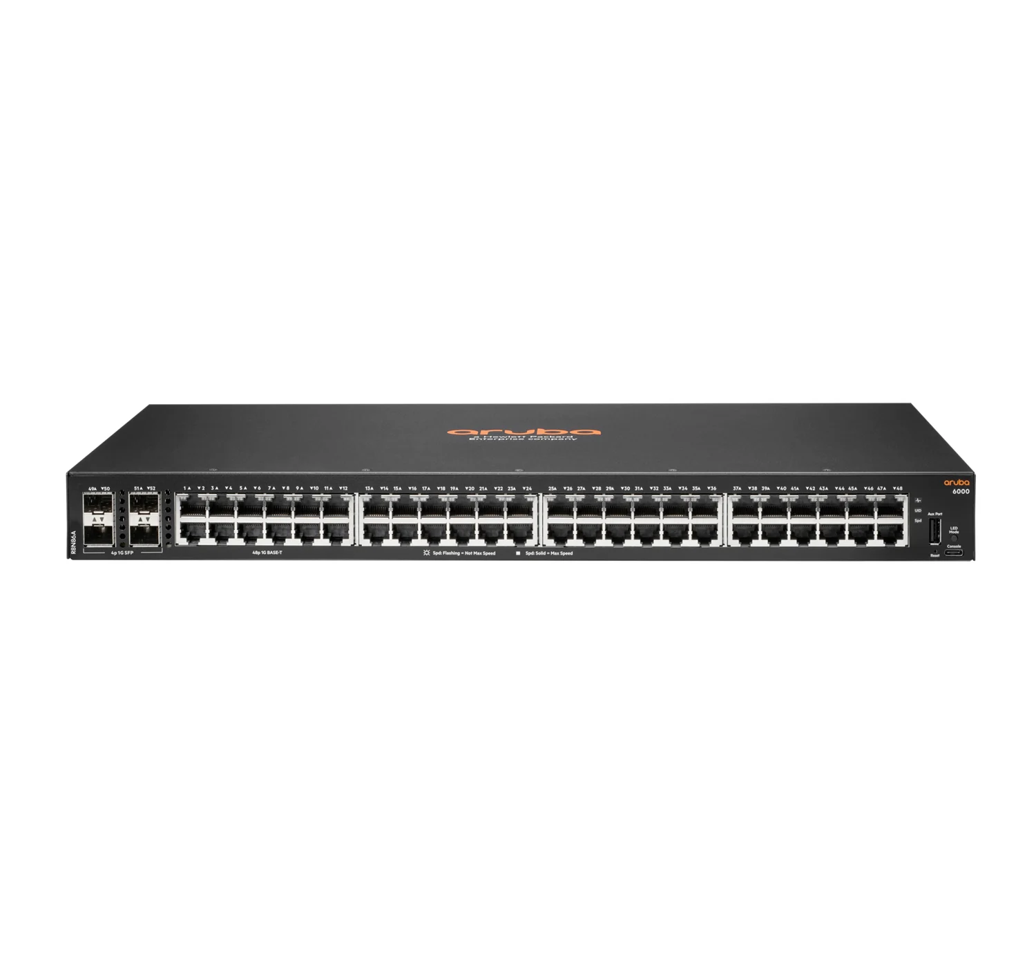 Hewlett Packard Enterprise Aruba 6000 48G 4SFP, Gerido, L3, Gigabit Ethernet (10/100/1000), Montagem em prateleira, 1U