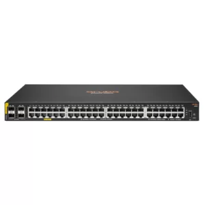 Hewlett Packard Enterprise Aruba 6000 48G Class4 PoE 4SFP 370W, Gerido, L3, Gigabit Ethernet (10/100/1000), Power over Ethernet (PoE), Montagem em prateleira, 1U
