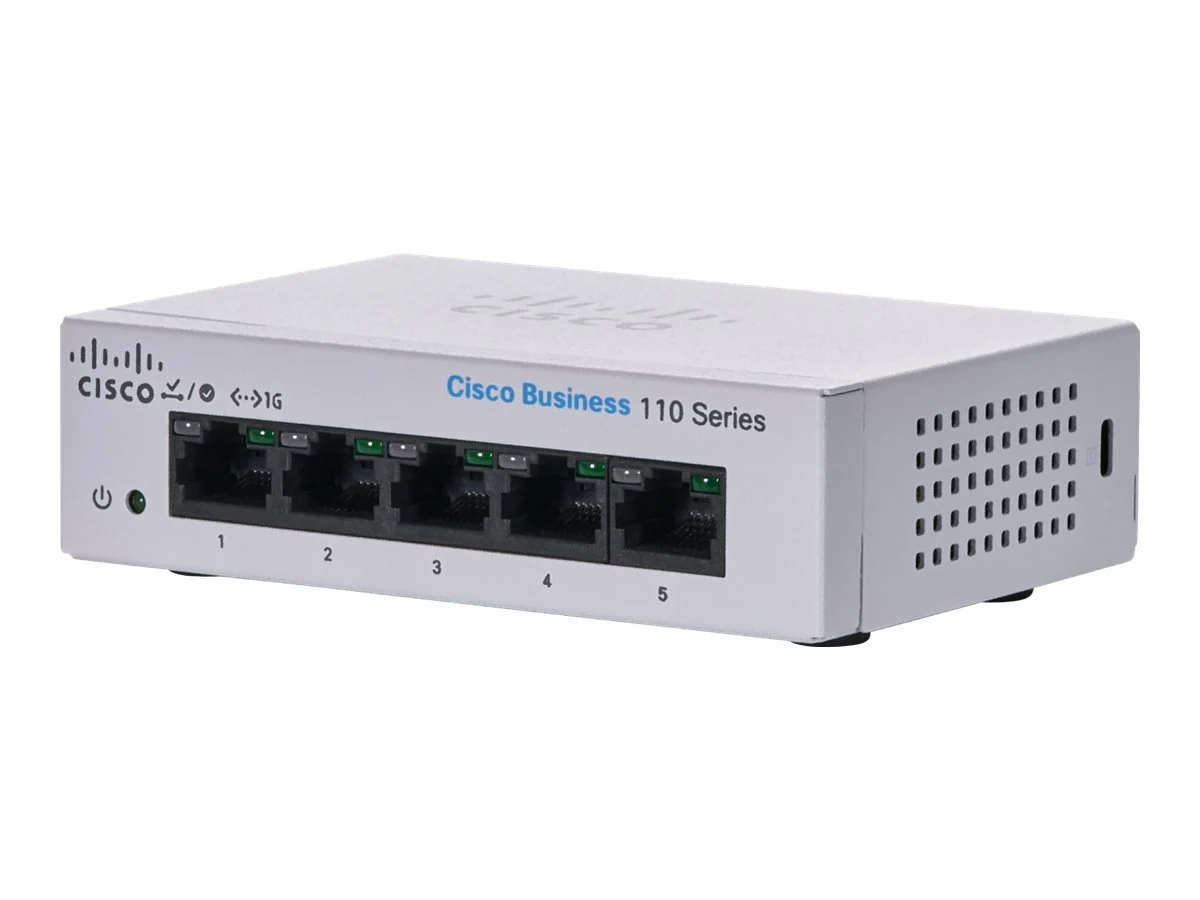 Cisco CBS110-5T-D-EU Unmanaged 5-port GE, Desktop, Ext PS - Image 2