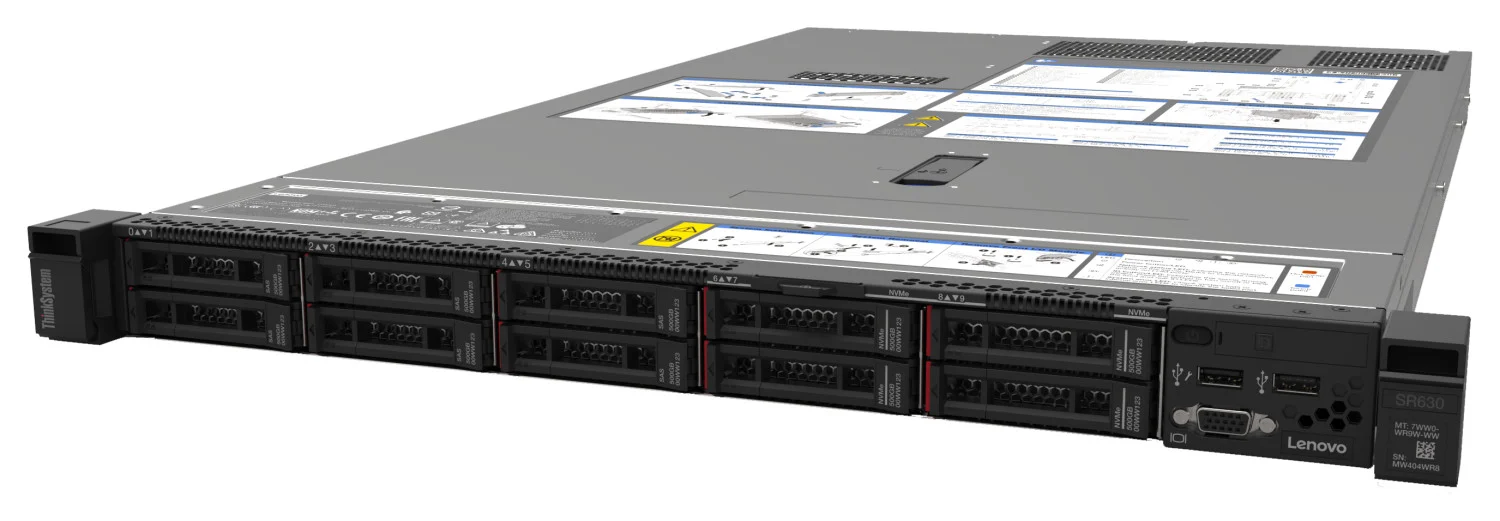 Lenovo ThinkSystem SR630 Xeon Silver 4214R (12C 2.4GHz 16.5MB Cache/100W) 32GB 2933MHz (1x32GB, 2Rx4 RDIMM), O/B, 940-8i, 1x750W, XCC Enterprise, Tooless Rails