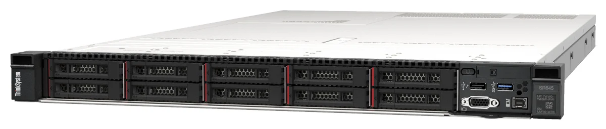 Lenovo ThinkSystem SR645, 1xAMD EPYC 7313 16C 3.0GHz 155W, 1x32GB 2Rx4, ThinkSystem RAID 9350-8i 2GB Flash PCIe 12Gb Adapter, 1x750W, XCC Enterprise